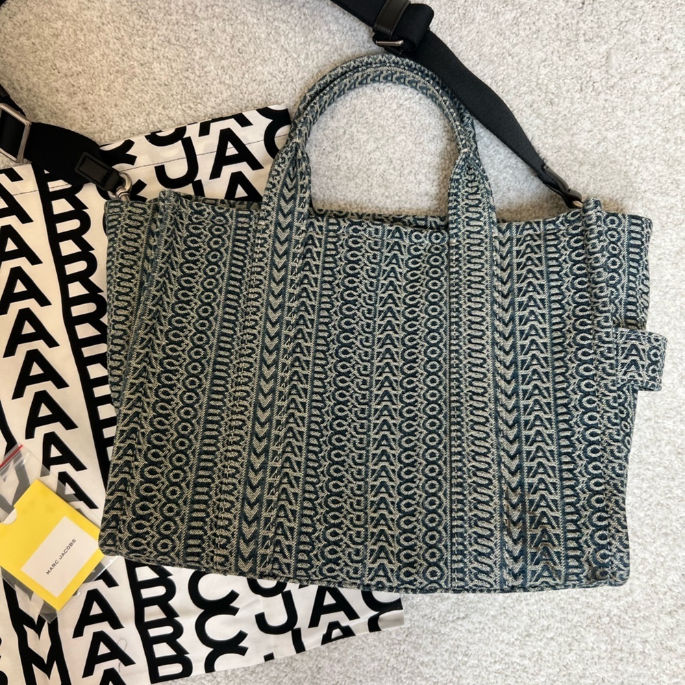 Marc Jacobs Denim Monogram Tote - Picture 3 of 7